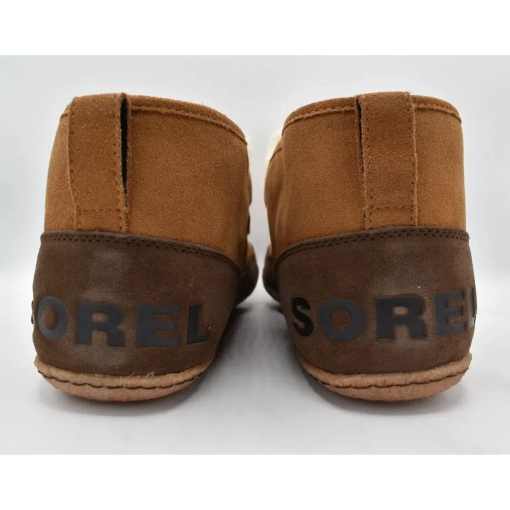Sorel Mens Size 13 Manawan II Suede Elk‎ Brown Faux Fur Moc Slippers Shoes